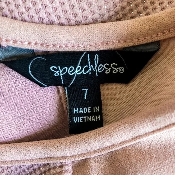 Speechless Pink Glitter Mini Dress | NWOT Cocktail / Formal | Size 7 - Picture 7 of 9